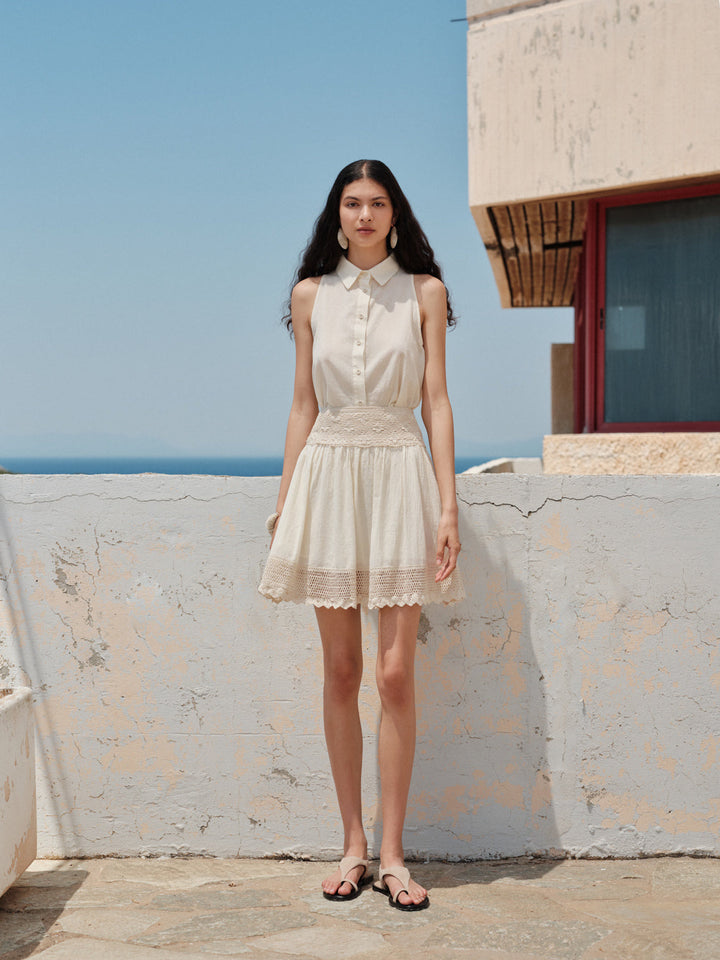 Devotion Twins SOLSTICE Shirt with Ruffle Gaze Off White 026.020G