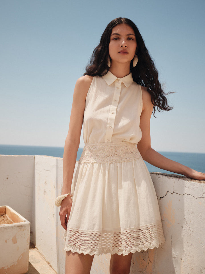 Devotion Twins SOLSTICE Shirt with Ruffle Gaze Off White 026.020G
