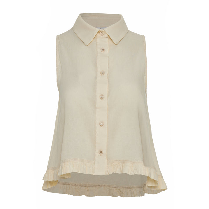 Devotion Twins SOLSTICE Shirt with Ruffle Gaze Off White 026.020G