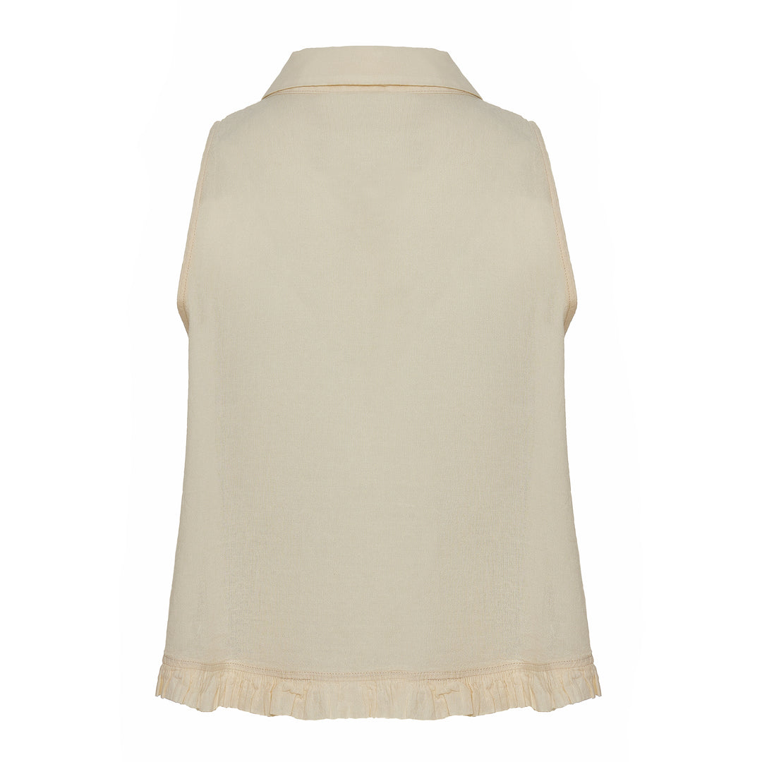 Devotion Twins SOLSTICE Shirt with Ruffle Gaze Off White 026.020G