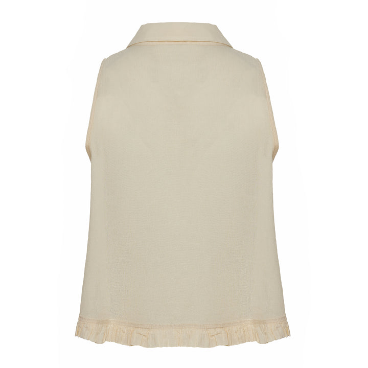 Devotion Twins SOLSTICE Shirt with Ruffle Gaze Off White 026.020G