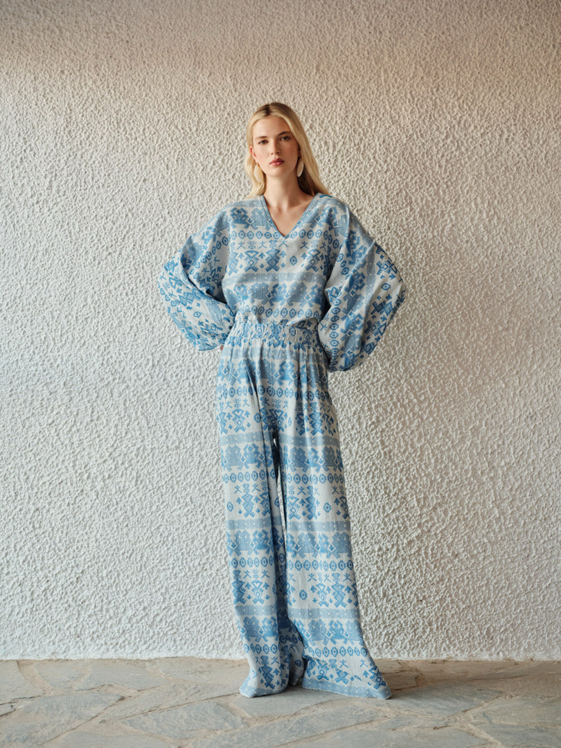 Devotion Twins WILDWOOD Blouse Jacquard Blue 026.022G