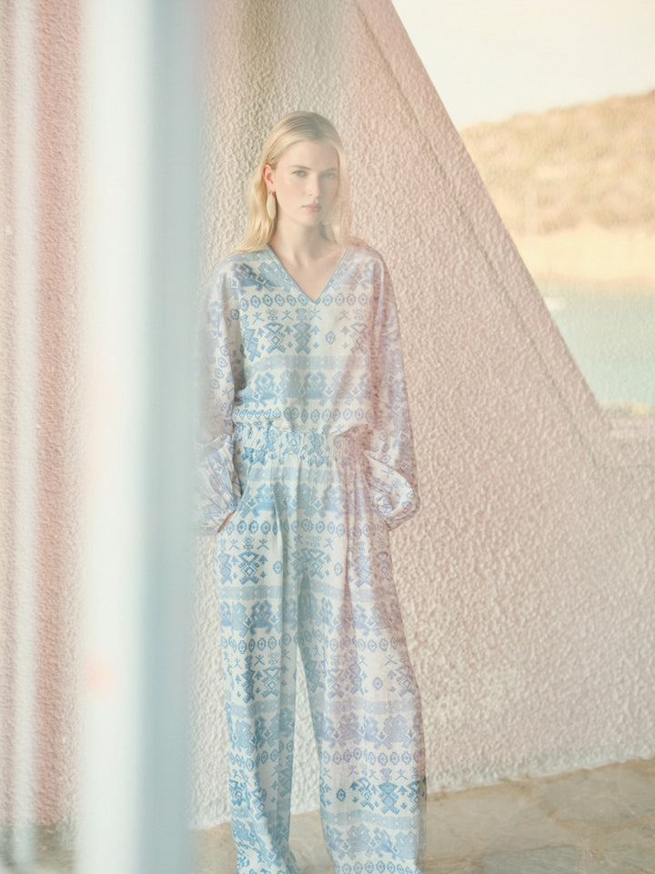 Devotion Twins WILDWOOD Blouse Jacquard Blue 026.022G