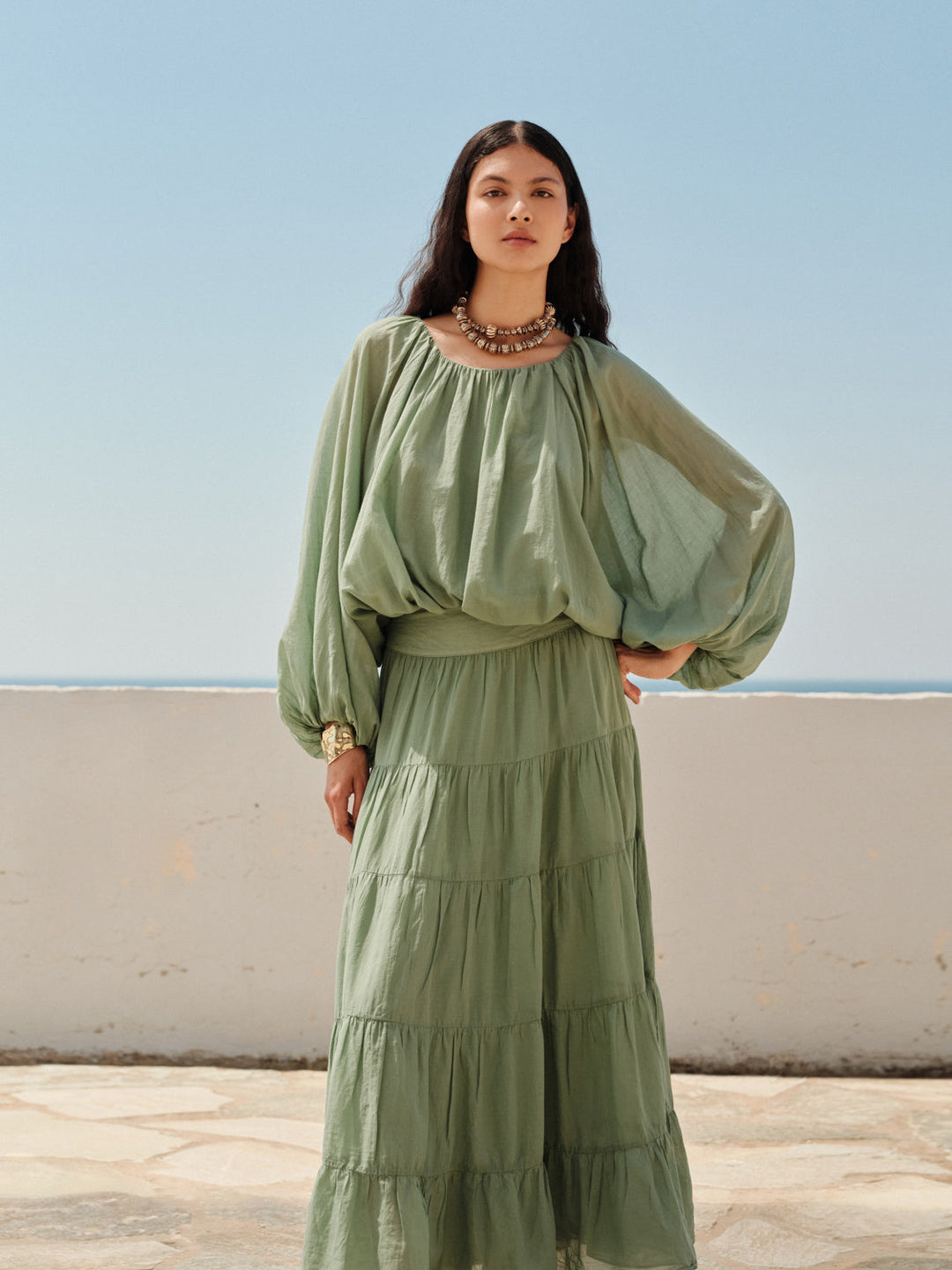 Devotion Twins WILLOW Blouse Voile Green 026.026G