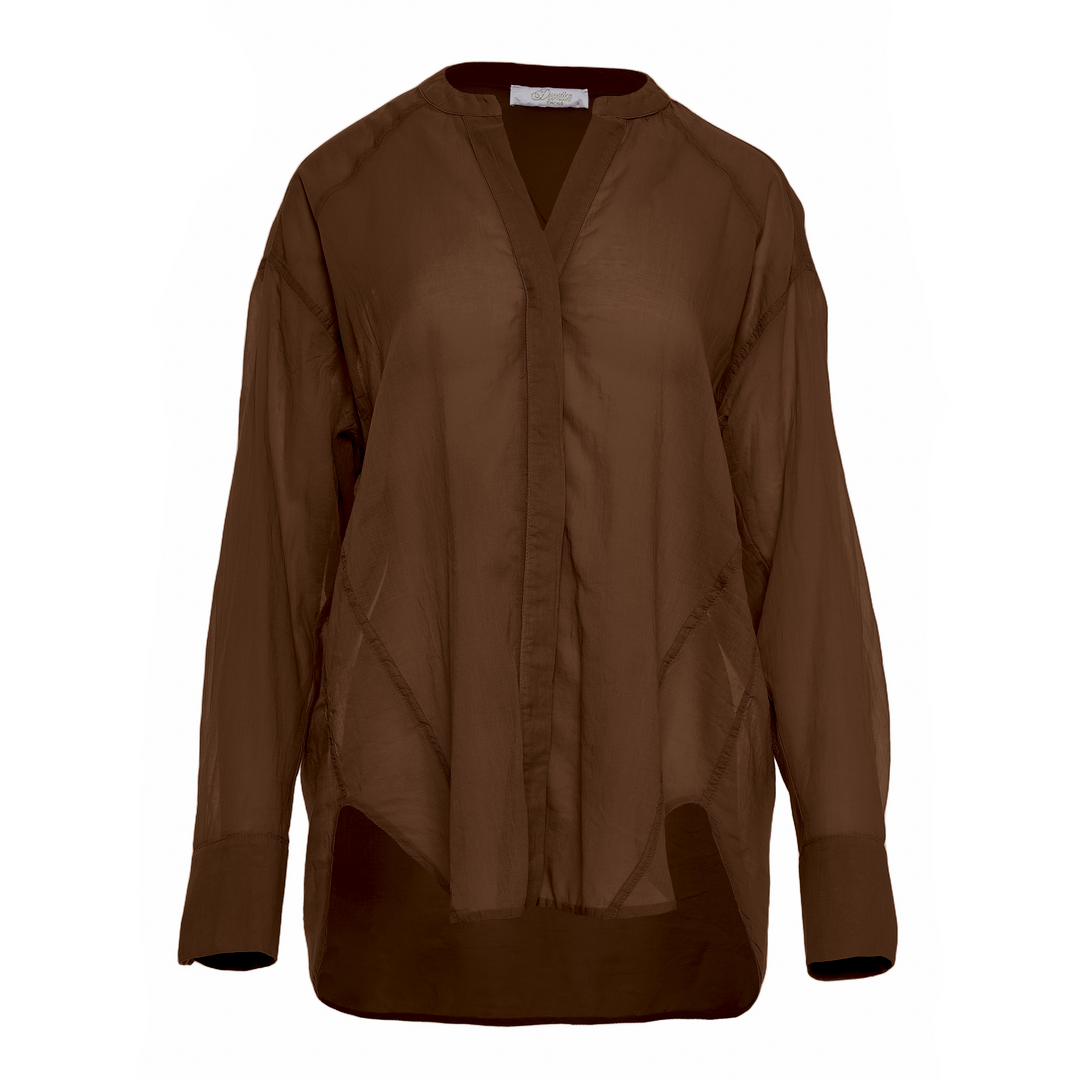 Devotion Twins PALM Shirt Voile Brown 026.028G