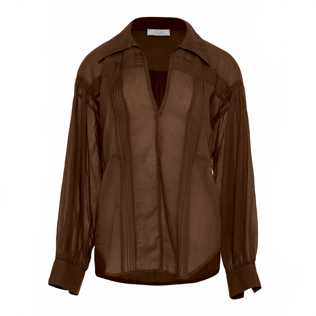 Devotion Twins WHISPER Blouse Voile Brown 026.029G