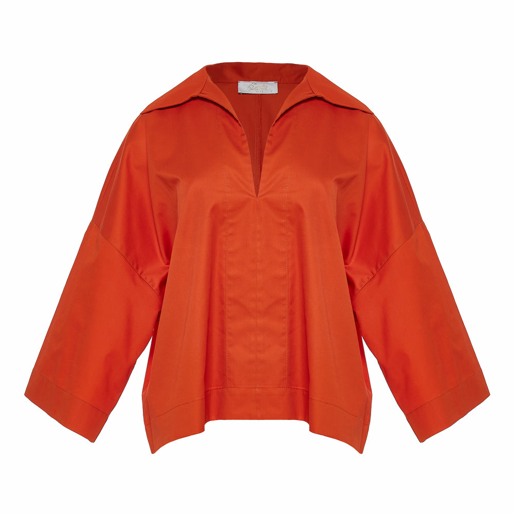 Devotion Twins FABLE Blouse Poplin Dark Orange 026.033G