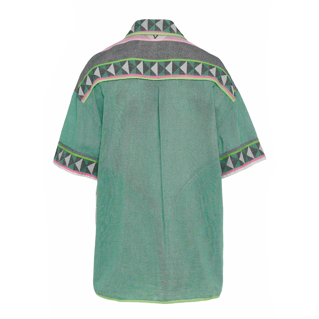 Devotion Twins ZARIA Shirt Jacquard Green/Pink 026.038G