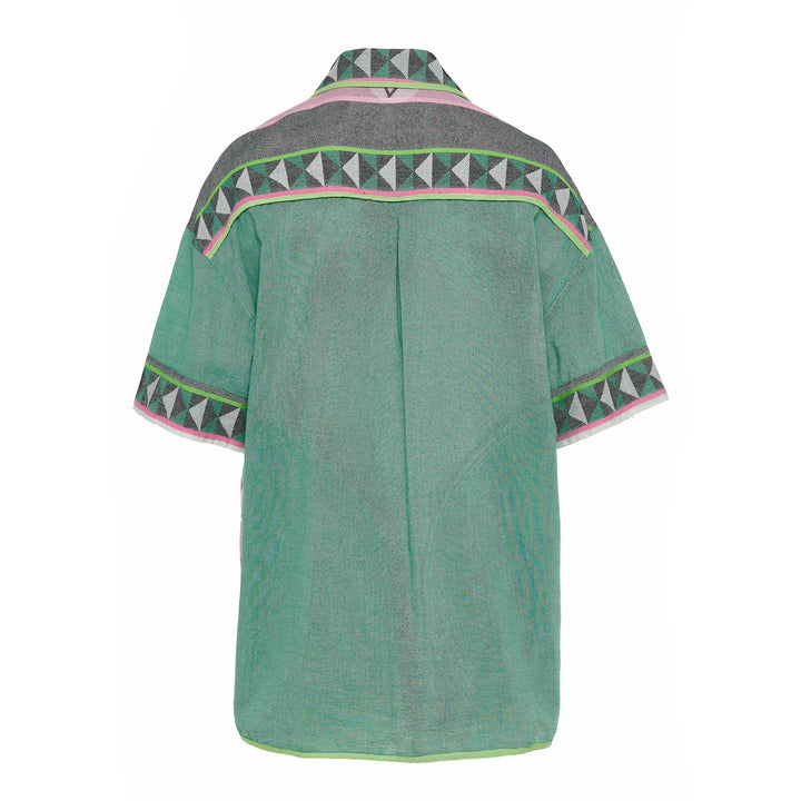 Devotion Twins ZARIA Shirt Jacquard Green/Pink 026.038G