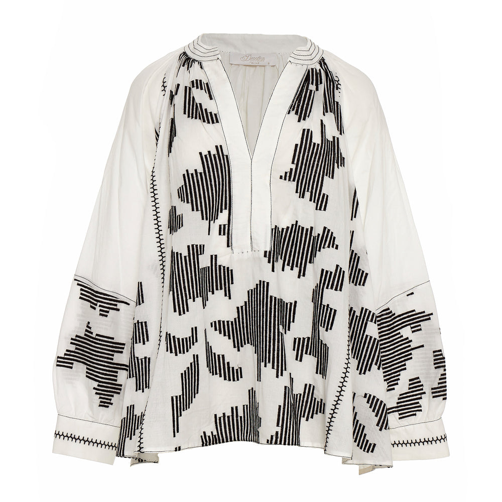 Devotion Twins SELUMA Blouse Embroidery White/Black 026.050G