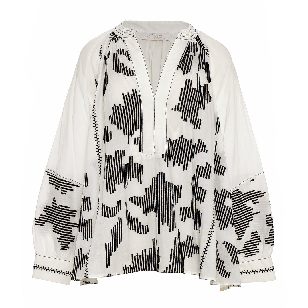 Devotion Twins SELUMA Blouse Embroidery White/Black 026.050G