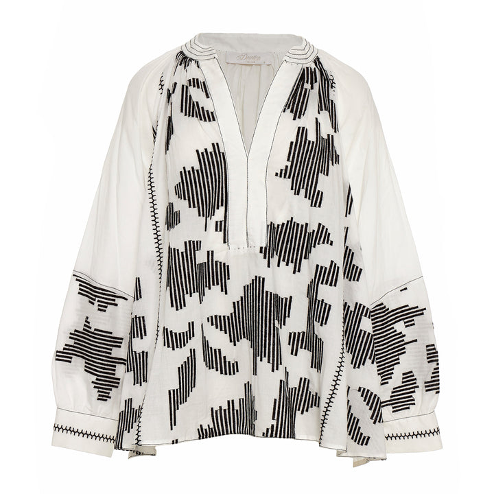 Devotion Twins SELUMA Blouse Embroidery White/Black 026.050G