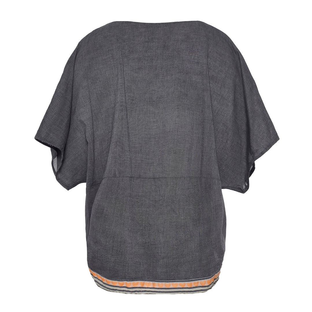 Devotion Twins DELUNA Blouse Gaze Jacquard Ink Blue 026.051G