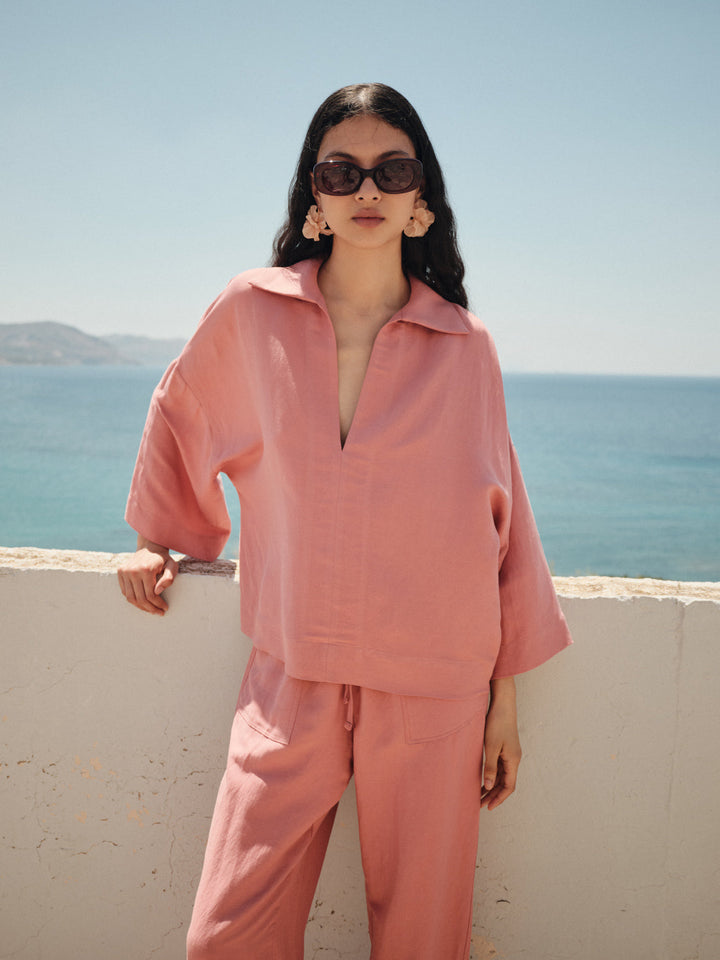Devotion Twins ISALYN Blouse Lynen Rosewine 026.056G