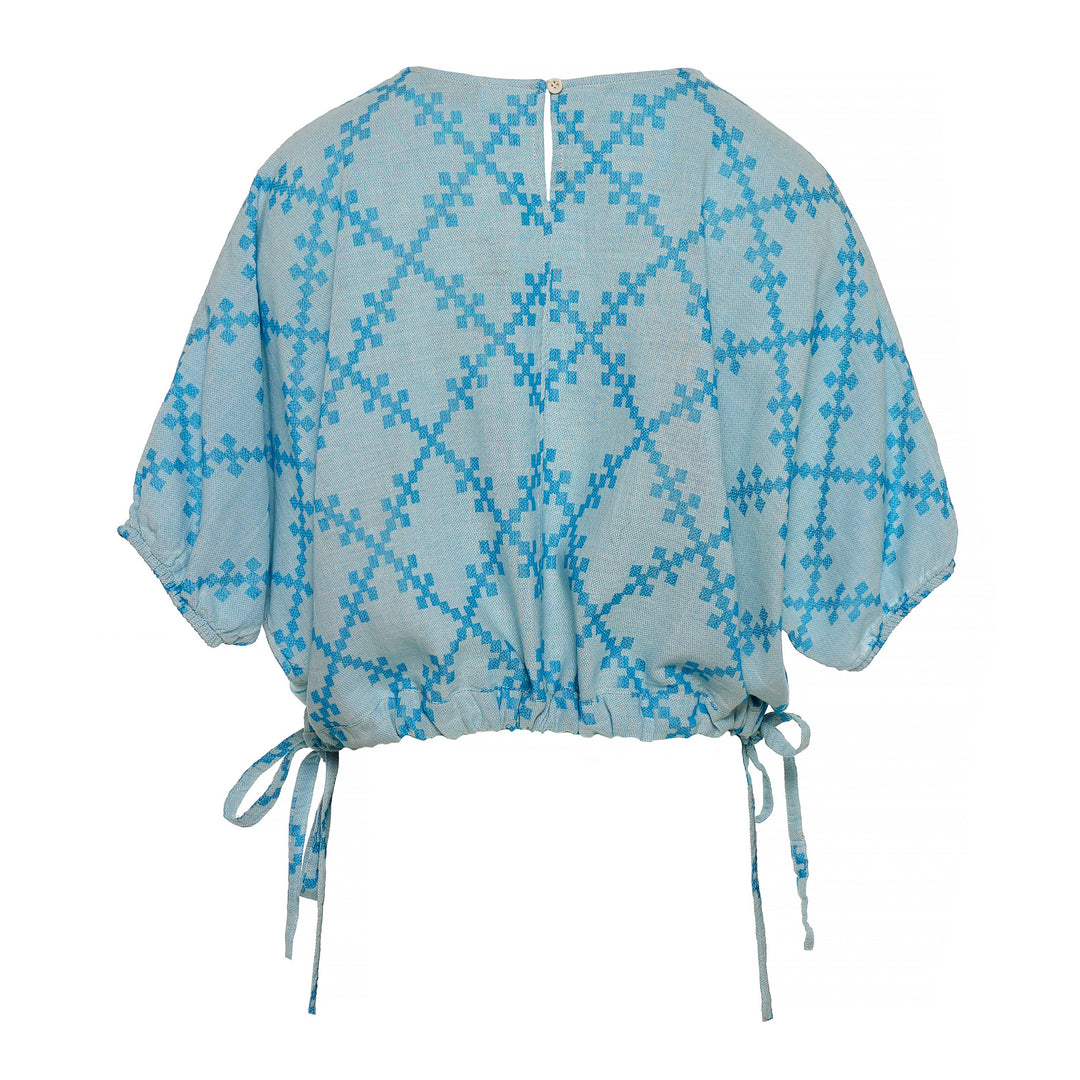 Devotion Twins FLORANA Blouse Jacquard Turquoise/Offwhite 