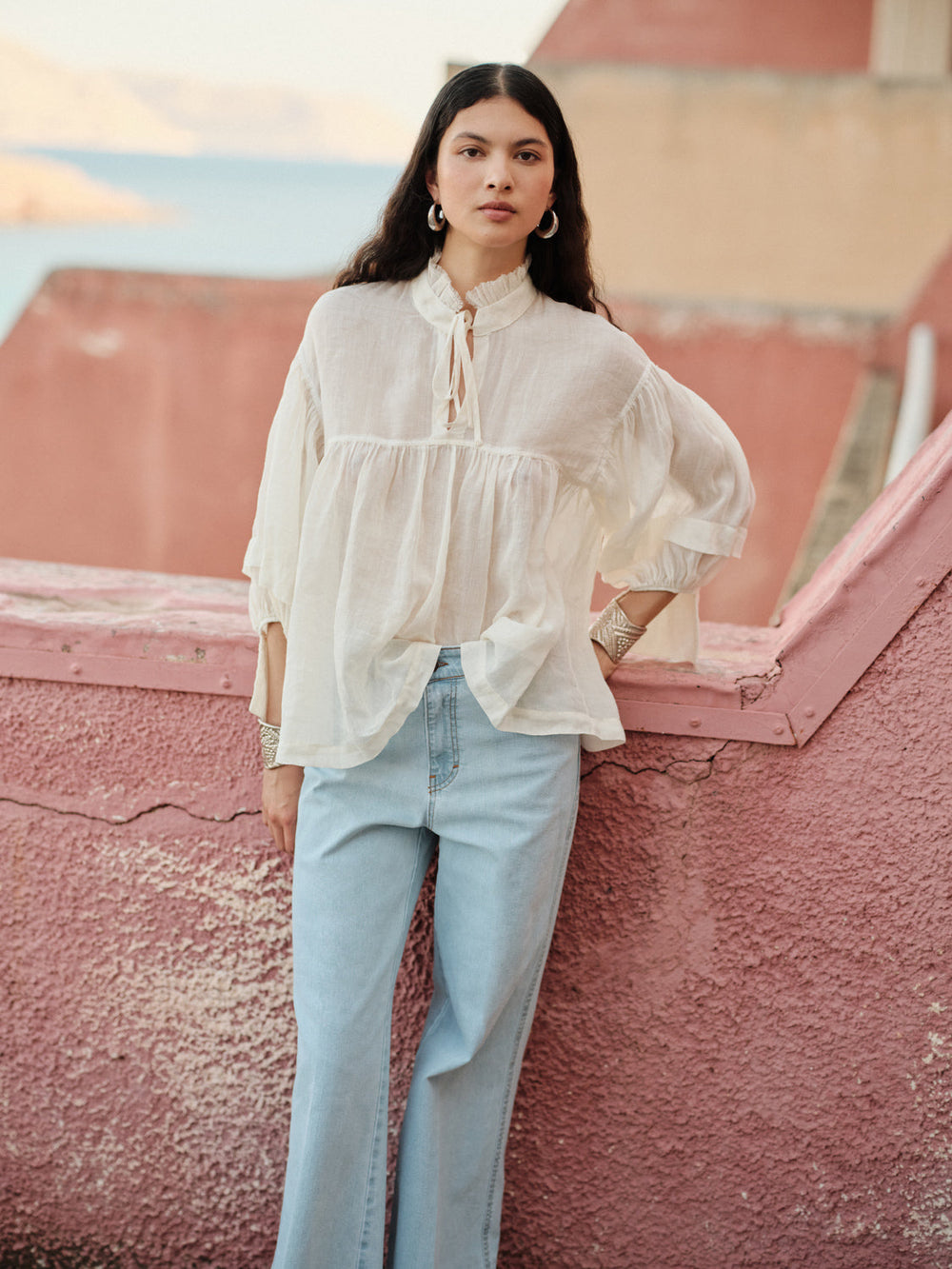 Devotion Twins ZOPHIA Blouse Ramie Off White 026.066G