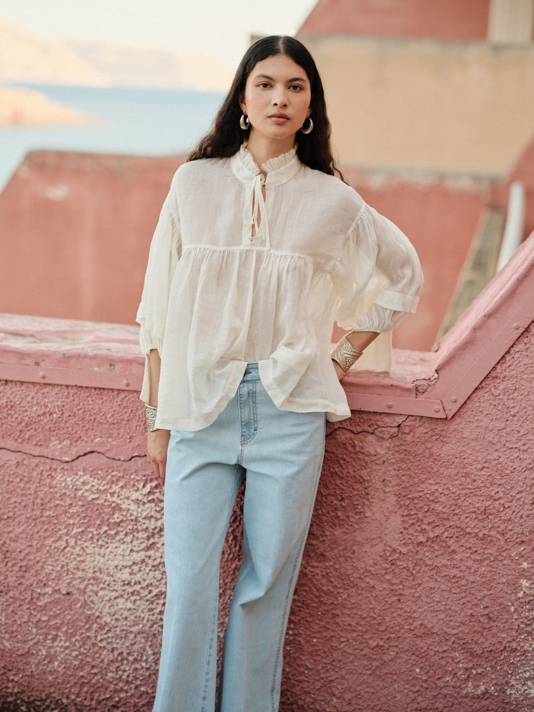Devotion Twins ZOPHIA Blouse Ramie Off White 026.066G
