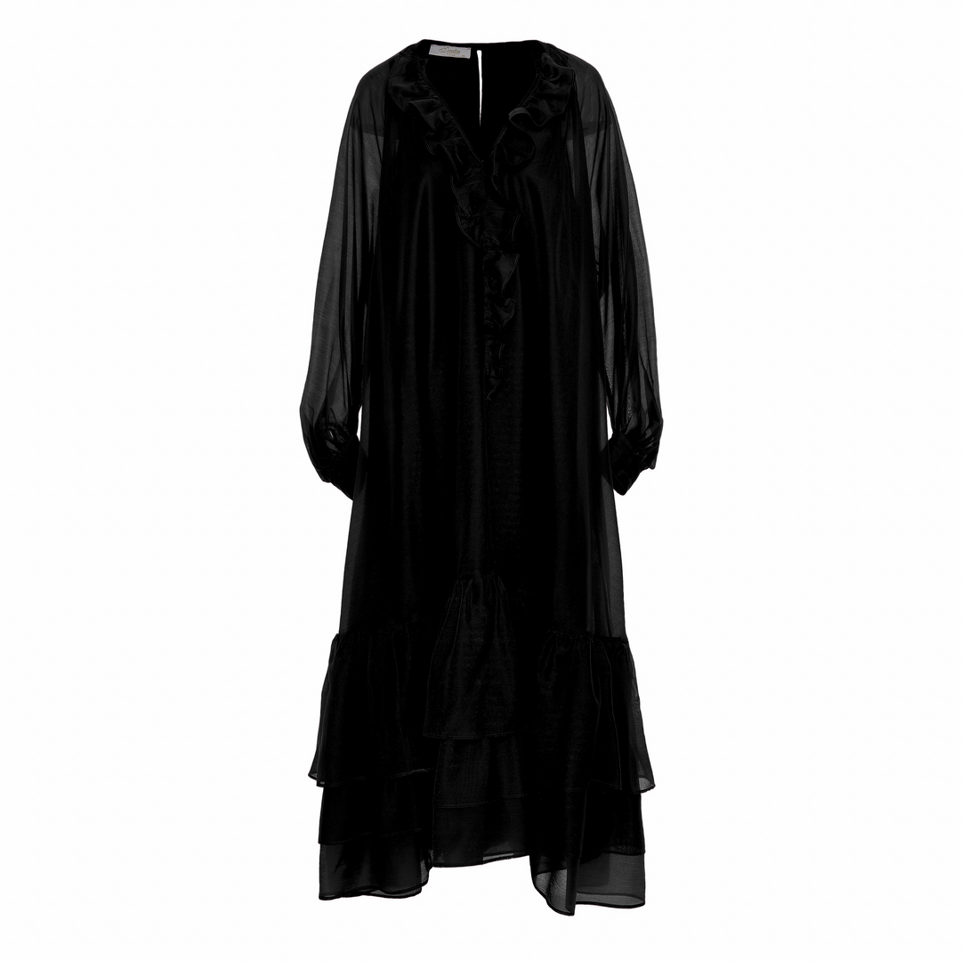 Devotion Twins OPAL Dress Ruffle With Inner Lining Lyocell Black 026.304G