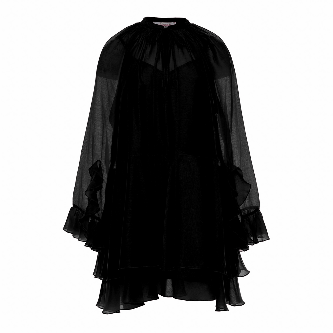 Devotion Twins SHEEN Dress Ruffle Lyocell Black 026.305G