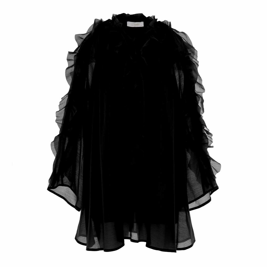 Devotion Twins CASHMERE Dress Ruffle Lyocell Black 026.306G
