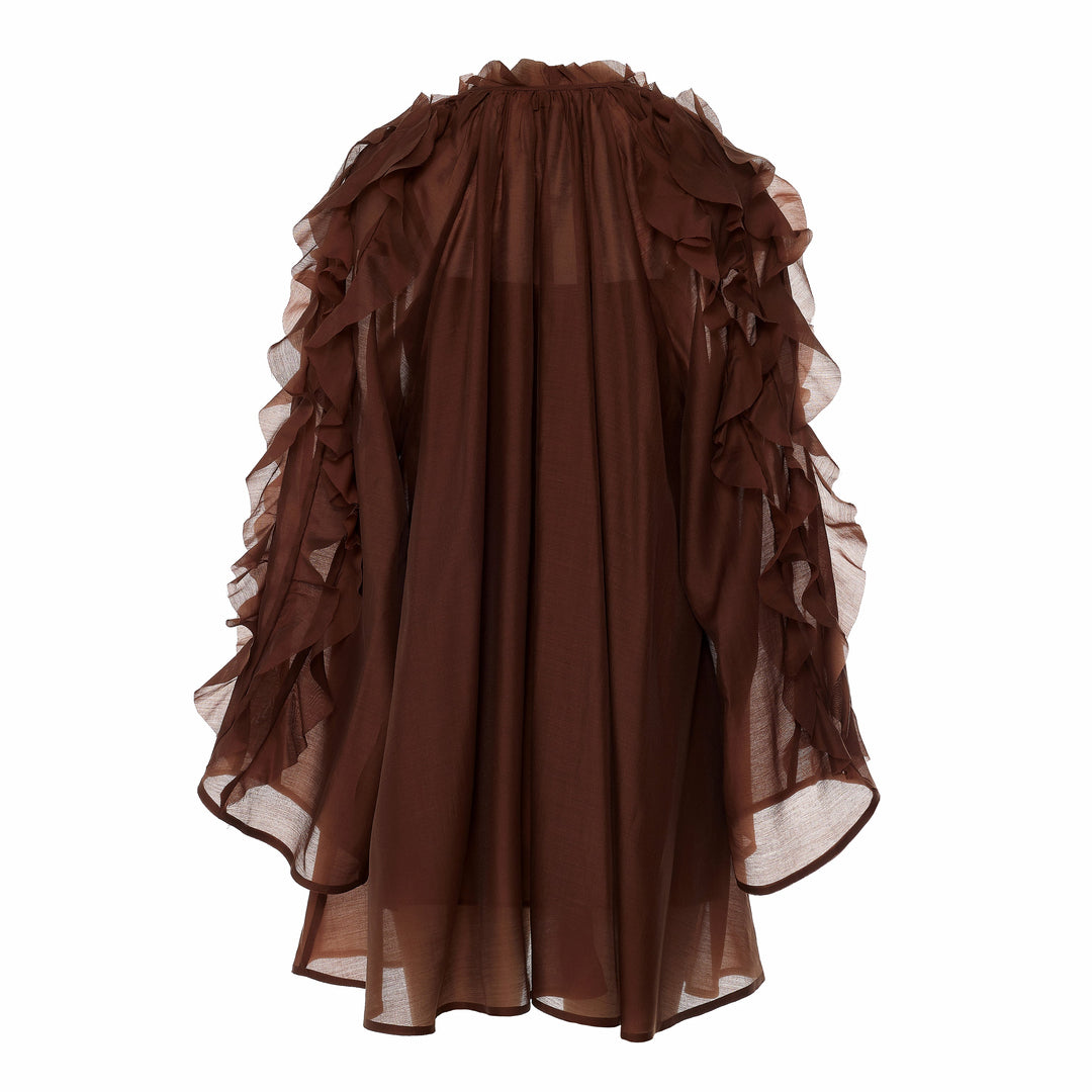 Devotion Twins CASHMERE Dress Ruffle Lyocell Brown 026.306G