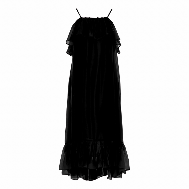 Devotion Twins AURA Dress With Ruffle Lyocell Black 026.307G