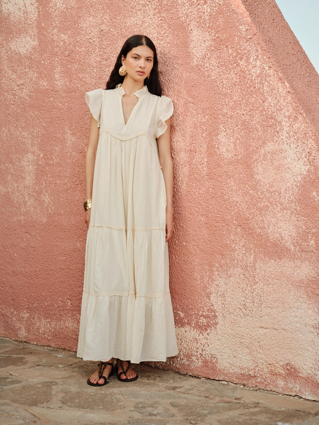 Devotion Twins REVERIE Dress With Lace Gaze Off White 026.308G