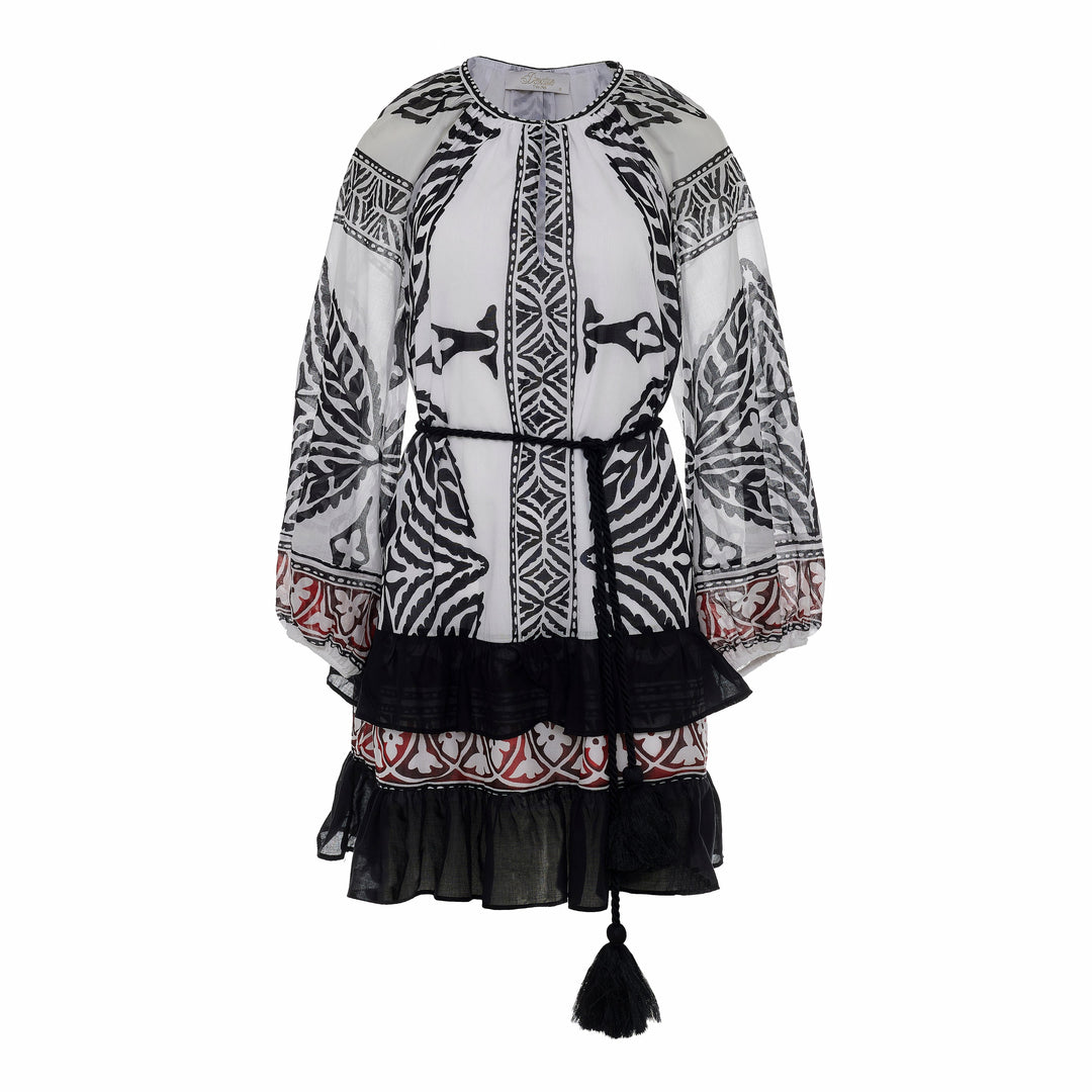 Devotion Twins LAGOON Dress Print with Belt 026.309G
