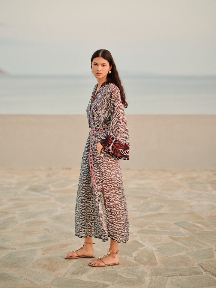 Devotion Twins BREEZE Dress With Inner Lining &amp; Belt Print 026.310G
