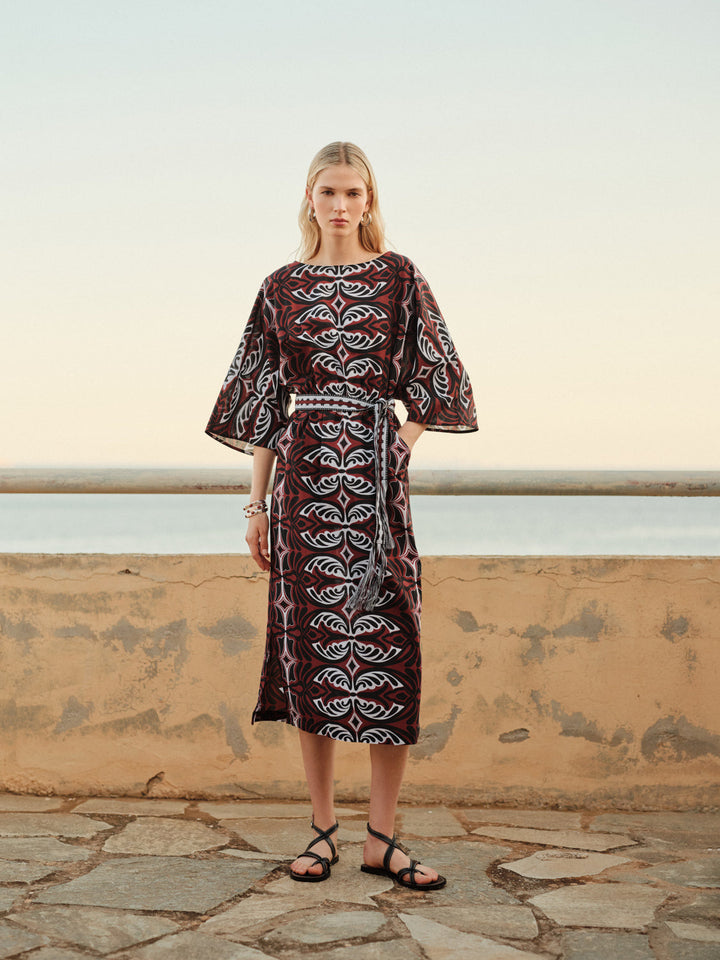 Devotion Twins PEBBLE Dress With Belt Print 026.314G