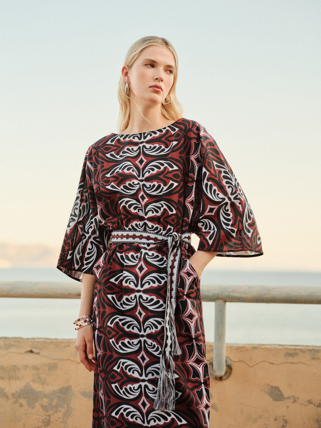 Devotion Twins PEBBLE Dress With Belt Print 026.314G