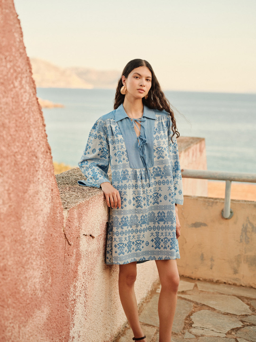 Devotion Twins LIGHTWAVE Dress Jacquard Blue