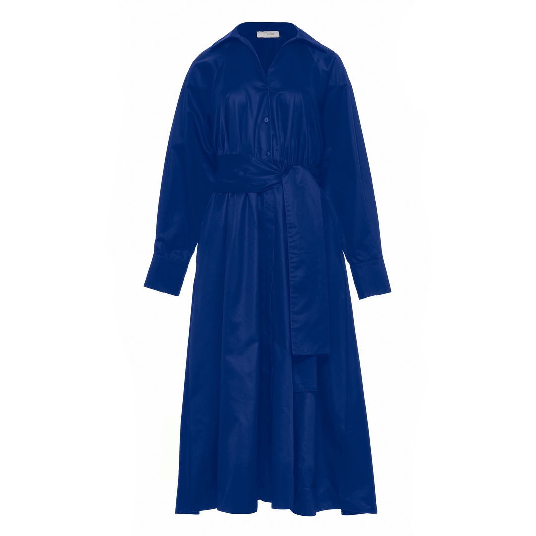 Devotion Twins MEADOW Dress With Belt Popline Blue 026.323G