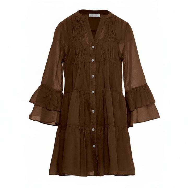 Devotion Twins CITRUS Dress With Inner Lining Voile Brown 026.325G