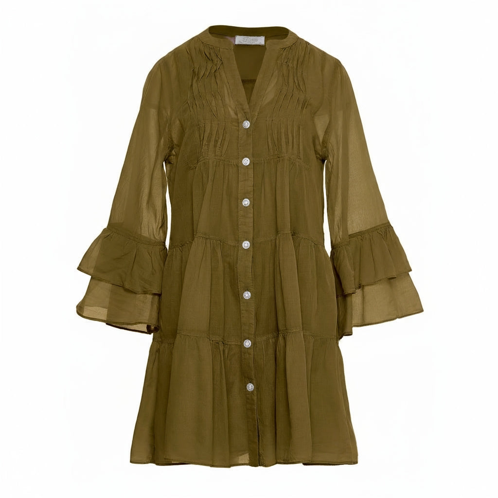 Devotion Twins CITRUS Dress With Inner Lining Voile Khaki 026.325G