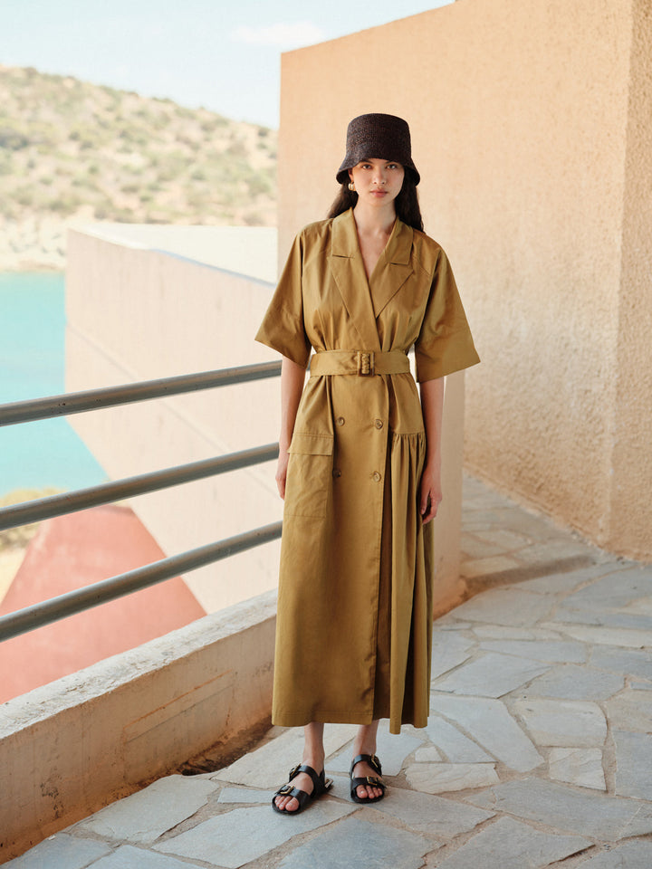 Devotion Twins WANDER Dress With Belt Popline Khaki 026.327G