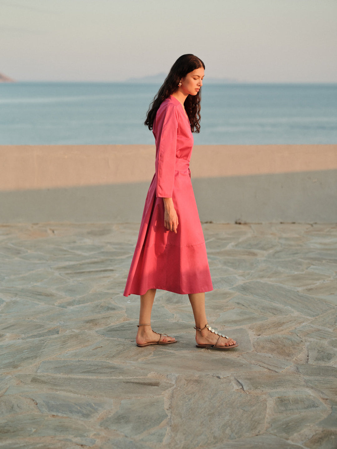 Devotion Twins CLOUD Dress With Belt Popline Rosewine 026.328G
