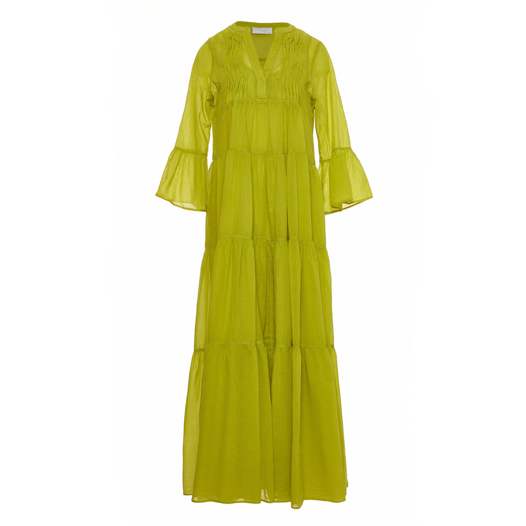 Devotion Twins AMBER Dress Print Inner Lining Voile Lime 026.3292G