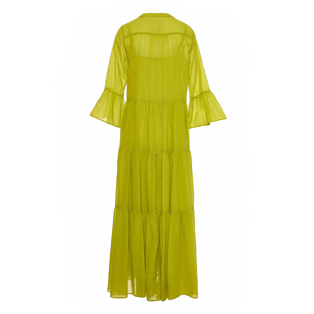 Devotion Twins AMBER Dress Print Inner Lining Voile Lime 026.3292G