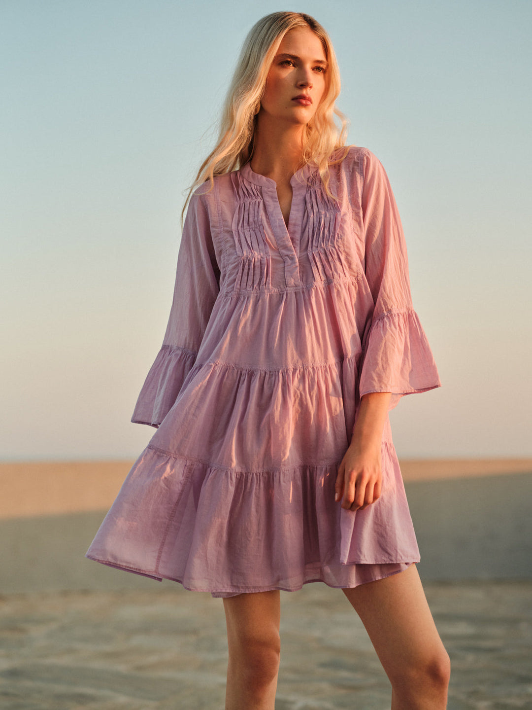 Devotion Twins SANDAL Dress With Inner Lining Voile Lila 026.329G