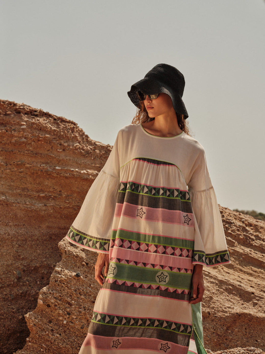 Devotion Twins VELA Dress Jacquard Green/Pink 026.332G