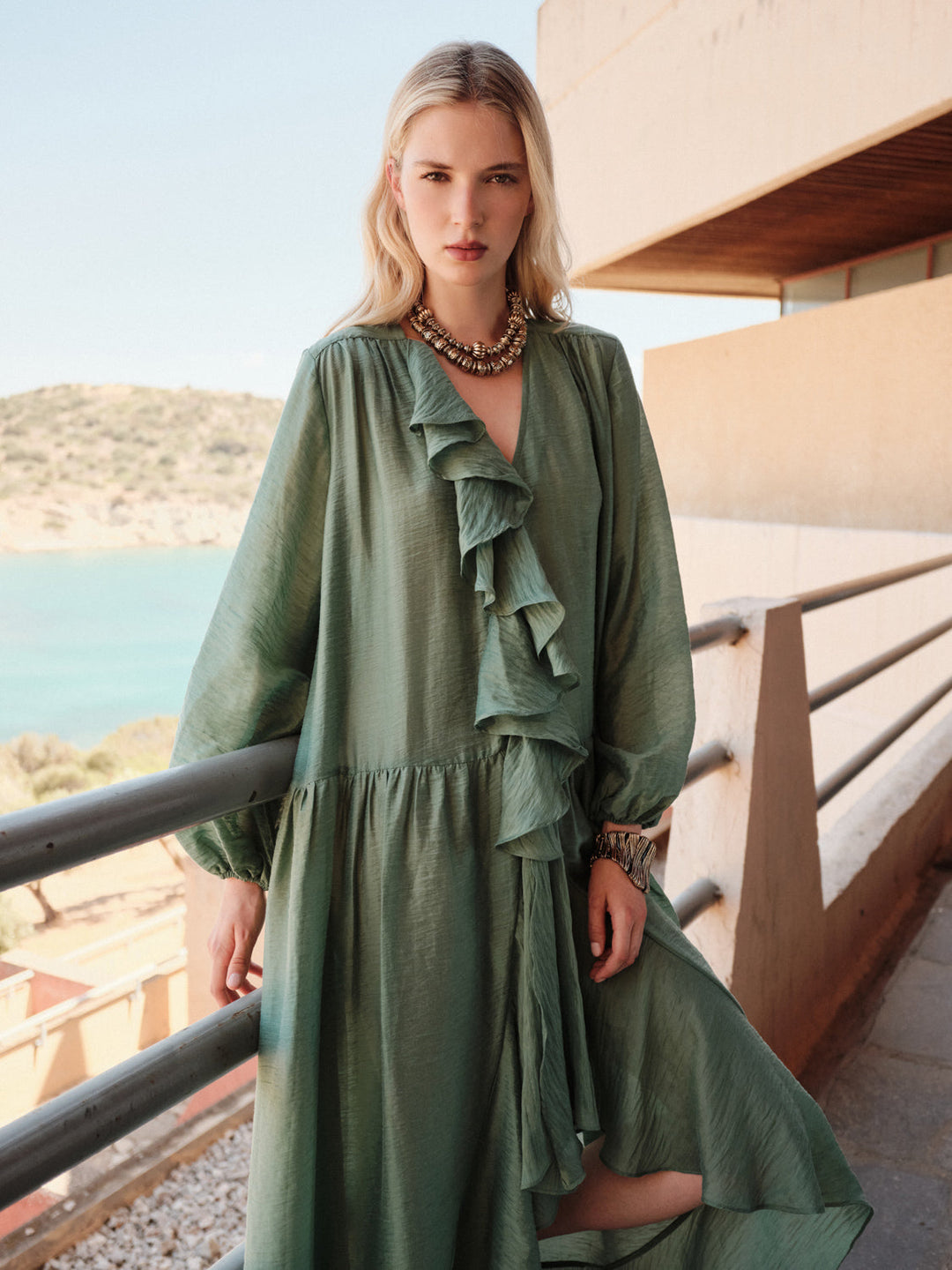 Devotion Twins ECHO Dress With Ruffle Petit Green 026.340G
