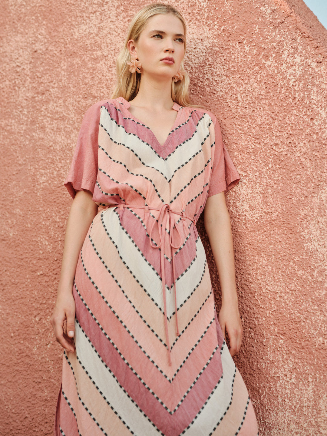 Devotion Twins OCEANA Dress With Belt Stripes Multicolor 026.350G