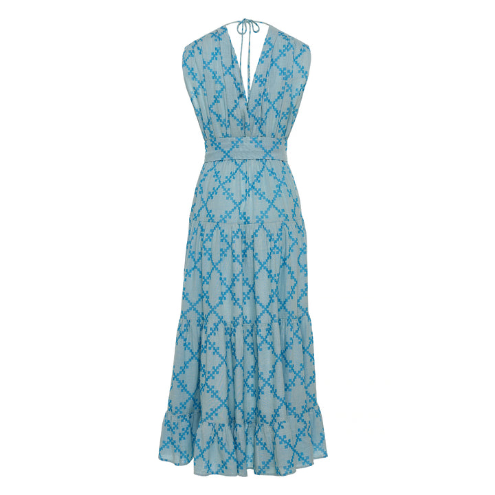 Devotion Twins TALYSSA Dress With Belt Turquoise/Off White 026.384G