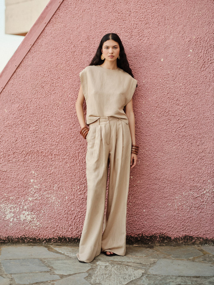 Devotion Twins PETAL Pants Linen Beige 026.420G