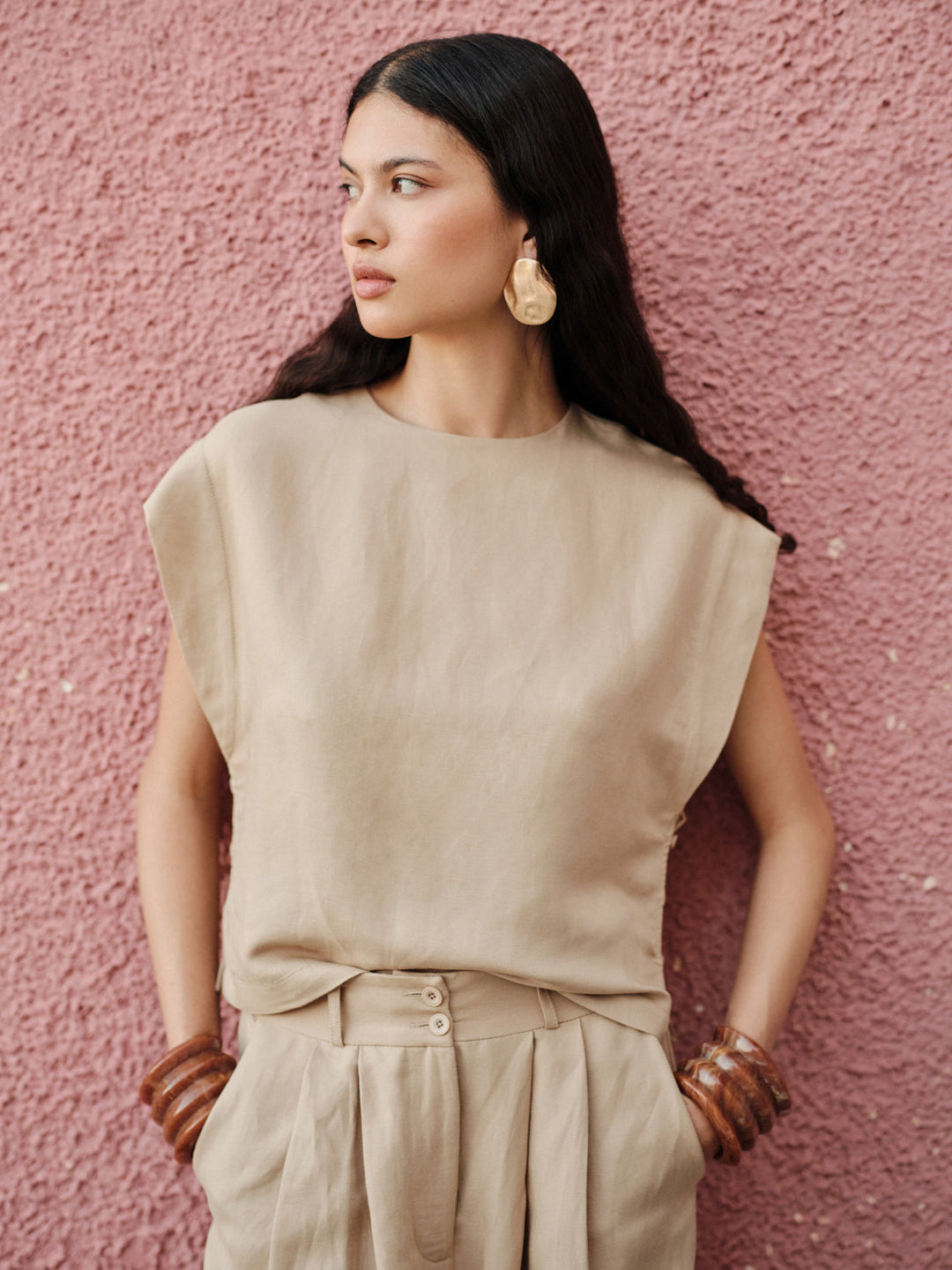 Devotion Twins PETAL Pants Linen Beige 026.420G