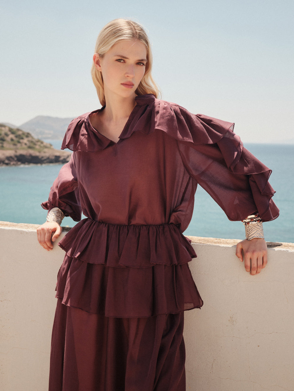Devotion Twins GLOWVE Skirt With Ruffle Lyocell Grena 026.502G