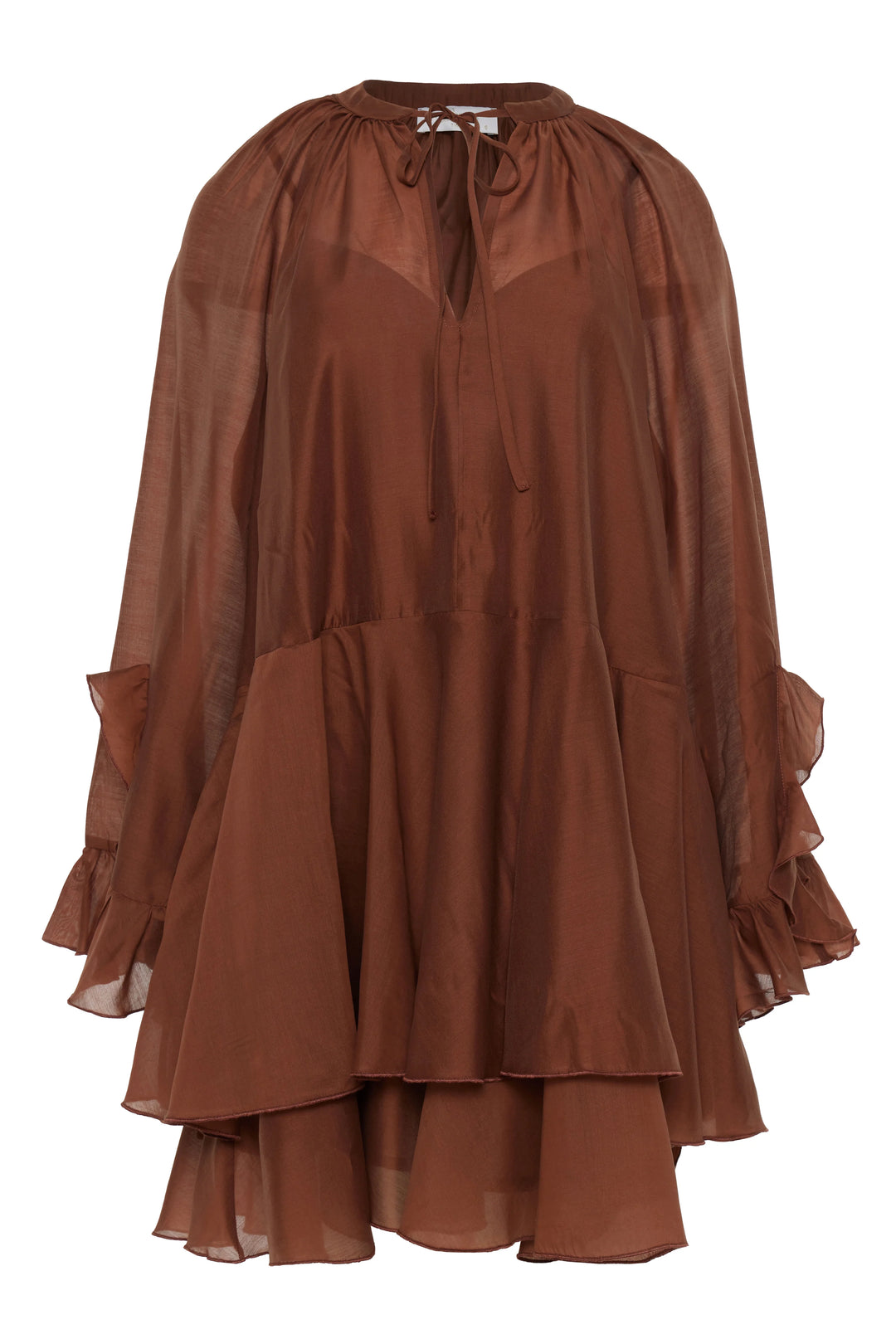 Devotion Twins SHEEN Dress Ruffle Lyocell Brown 026.305G