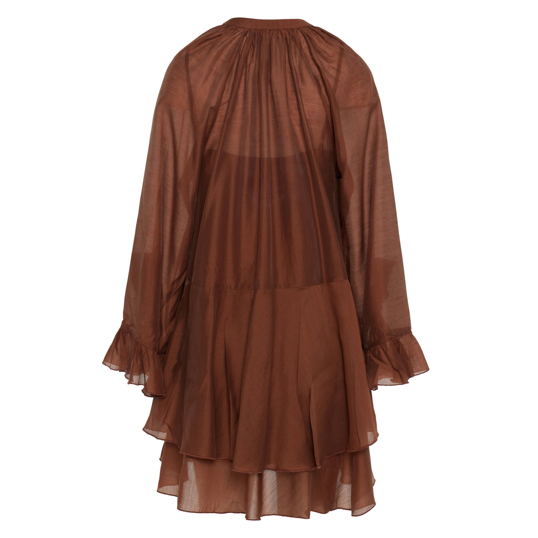 Devotion Twins SHEEN Dress Ruffle Lyocell Brown 026.305G